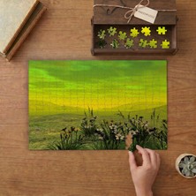 Punto Dizayn Otlar - Çiçekler - Doğa Manzarası Tasarımı 240 Parça Ahşap Puzzle Ahşap Kutuda MPY10431