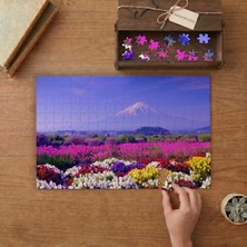 Punto Dizayn Rengarenk Çiçek Bahçesi - Karlı Dağ Tasarımı 240 Parça Ahşap Puzzle Ahşap Kutuda MPY50186