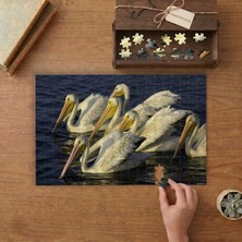 Punto Dizayn Suda Pelikan Sürüsü Tasarımı 240 Parça Ahşap Puzzle Ahşap Kutuda MPY50389