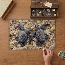 Punto Dizayn Yavru Deniz Kaplumbağaları Tasarımı 240 Parça Ahşap Puzzle Ahşap Kutuda MPY60134