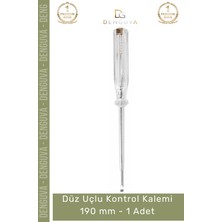 #kontrolkalemi Profesyonel Elektrikçi Tornavida Izoleli Gerilim Testi Düz Uçlu Kontrol Kalemi 190 mm - 1 Adet