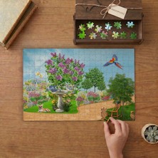 Punto Dizayn Bahar - Çiçekler - Kuşlar - Bahçe Tasarımı 240 Parça Ahşap Puzzle Ahşap Kutuda MPY20320