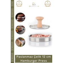 #köftekalıbı Paslanmaz Çelik Mutfak Köfte Basma Aparatı Restoran Şekillendirici 12 cm Hamburger Press