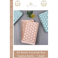 #buzkalıbı Modern Estetik Mutfak Kapaklı Pratik Buz Küresi Aparatı Yuvarlak Buz Yapma Kalıbı 33 Gözlü - 1 Adet