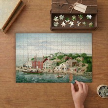 Punto Dizayn Deniz Kıyısı - Şehir - Kayıklar  Tasarımı 240 Parça Ahşap Puzzle Ahşap Kutuda MPY20341