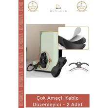 #kablodüzenleyici Mutfak Tezgah Küçük Ev Aletleri Airfryer Kahve Makinesi Siyah Kablo Düzenleyici - 2 Adet
