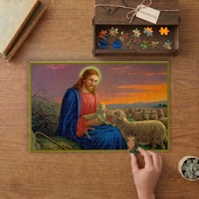 Punto Dizayn Hz. Isa ve Koyunlar Tasarımı 240 Parça Ahşap Puzzle Ahşap Kutuda MPY40281