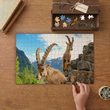 Punto Dizayn Kayalara Tırmanan Keçiler  Tasarımı 240 Parça Ahşap Puzzle Ahşap Kutuda MPY20472