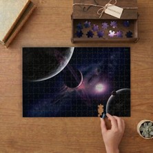 Punto Dizayn Galaksi ve Gezegenler Tasarımı 240 Parça Ahşap Puzzle Ahşap Kutuda MPY60010