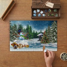 Punto Dizayn Noel Ağaçları - Hediyeler - Manzara Tasarımı 240 Parça Ahşap Puzzle Ahşap Kutuda MPY10267