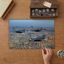 Punto Dizayn Şehrin Üstünde Savaş Uçakları  Tasarımı 240 Parça Ahşap Puzzle Ahşap Kutuda MPY10332