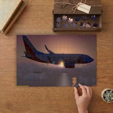 Punto Dizayn Günbatımında Yolcu Uçağı Tasarımı 240 Parça Ahşap Puzzle Ahşap Kutuda MPY10390