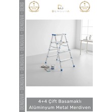 #merdiven Dayanıklı Hafif Katlanabilir 92 cm Çift Yön 4+4 Çift Basamaklı Alüminyum Metal Merdiven