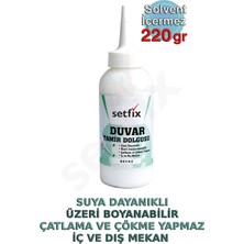 Setfix Beyaz Duvar Tamir Dolgusu, 220GR / Suya Dayanıklı, Boyanabilir, Zımparalanabilir, Sıva ve Alçı Üzeri Çatlak ve Delik Onarım Macunu