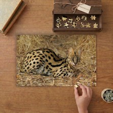 Punto Dizayn Vahşi Kedi Serval Tasarımı 240 Parça Ahşap Puzzle Ahşap Kutuda MPY60162