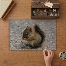 Punto Dizayn Sevimli Yavru Sincap  Tasarımı 240 Parça Ahşap Puzzle Ahşap Kutuda MPY60279