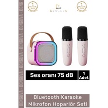 #karaokeseti Kablosuz Taşınabilir Lityum Pilli Bluetooth 20W Güçlü Ses Karaoke Mikrofon Hoparlör Seti
