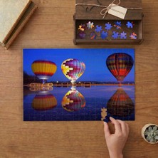 Punto Dizayn Gece Sıcak Hava Balonları  Tasarımı 240 Parça Ahşap Puzzle Ahşap Kutuda MPY10321