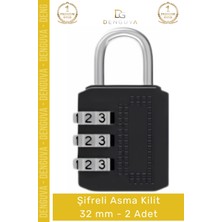 #asmakilit Güvenli Dayanıklı Çelik Gövde Pratik Koruma Sağlayan Uzun Ömürlü Şifreli Asma Kilit 32MM - 2 Adet