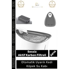 #sukabı Sessiz Motorlu 2,5 Litre Aktif Karbon USB Işıklı Hazneli Uyarılı Kedi Köpek Su Kabı