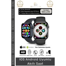 #akıllısaat Su Geçirmez 45MM T700S Simli Android Sağlık Sensörlü Bluetooth Aramalı Alarm Akıllı Saat