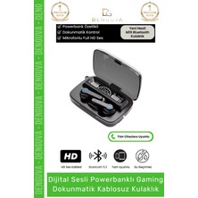 #kulaklık Powerbank LED Ekran Oyuncu Anc Suya Dayanıklı Hd Ses 53 Mikrofonlu Kablosuz Kulaklık