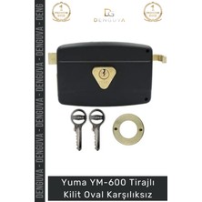 #kilit Dış Kapı Güvenli Mat 70MM Sağlam YM600 Kilit Yuma Tirajlı Kilit Oval Karşılıksız Siyah - 1 Adet