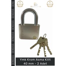#asmakilit Sertleştirilmiş Çelik Yüksek Güvenlikli Dayanıklı Paslanmaz Metal Krom Asma Kilit 40 mm - 2 Adet