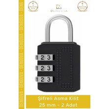 #asmakilit Çelik Gövdeli Dayanıklı Güvenli Valiz Dolap Emniyet Mekanizması Şifreli Asma Kilit 25MM - 2 Adet