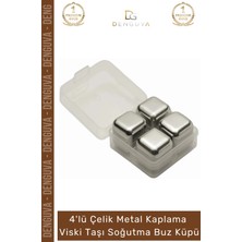 #buzküpü Gold Kaplama Paslanmaz Çelik Viski Taşı Metal Hızlı Soğutucu Seti Taşı Soğutma Buz Küpü
