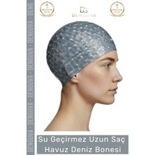 #bone Uzun Saç Kaymaz Su Geçirmez Sızdırmaz Yüzücü Deniz Bonesi Elastik Bez Yüzme Şapkası