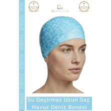 #bone Uzun Saç Kaymaz Su Geçirmez Sızdırmaz Yüzücü Deniz Bonesi Elastik Bez Yüzme Şapkası