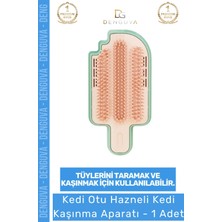 #keditarama Kedi Otu Hazneli Duvar Tipi Masaj Fırçası Tüy Temizleme Kendi Kendine Kaşınma Tarama Aparatı - 1 Adet