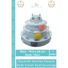 #kedioyuncağı 3 Katlı Kedi Başlıklı Toplu Hareketli Petzoom Kule Eğitici Kedi Oyuncağı 19,5 cm x 24CM
