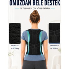 Marsilyan Dik Duruş Korsesi Fileli Sırt ve Bel Destekli Ayarlanabilir Omuz Destek Korsesi