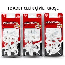 Tuğra Çelik Medalyan DL-38 Çelik Çivili Kroşe No 6 - 12'li Paket