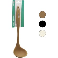Tuğra Çelik Ibico İ22-038 Büyük Renkli Silikon Servis Kepçe 28CM Silikon Saplı