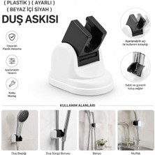 Tuğra Çelik Öps Ayarlı Plastik Duş Askısı Mafsalı - Beyaz Içi Siyah