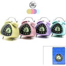 Tuğra Çelik Twin Bell Alarm Clock Bgc-12 Üçgen Masa Çalar Saat (Metal Kasa, Renkli, Pilli & Işıklı, Fosforlu)