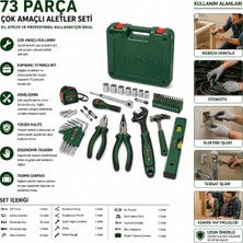 Tuğra Çelik Bosch 1 600 A03 9HZ Hırdat Set 73 Parça - Pense, Çekiç, Tornida, Bits Uç ve Alyan Takımı