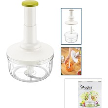 Tuğra Çelik Mugiss M-14 Basmalı El Rondosu Doğrayıcı - Büyük Boy 3 Bıçaklı 1.5 Lt Mika Kristal Hazne