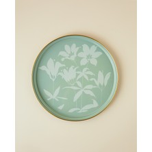 English Home Petal Poetry Emaye Tepsi 31 cm Yeşil