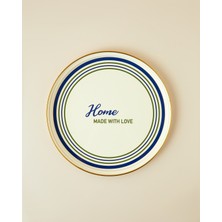 English Home With Love Emaye Tepsi 31 cm Lacivert – Yeşil