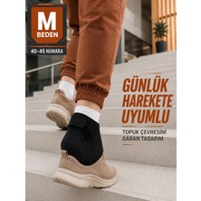 Savarga Siyah Topuk Destek Çorabı M Beden 40-45 Ayarlanabilir Cırtlı Rahat Tasarım