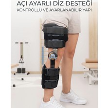 Savarga Kısa Açı Ayarlı Dizlik Menteşeli Ortopedik Diz Desteği Ayarlanabilir Sabitlemeli