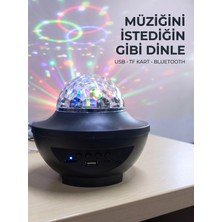 Savarga Bluetooth Müzikli Disko Işığı Rgb Parti Projektörü Dahili Hoparlör USB Micro Sd Destekli