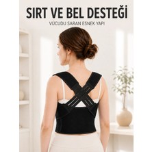 Nacario Mey Ithalat® Dik Duruş Korsesi Ayarlanabilir Lastikli Sırt ve Bel Destekli Postür Korsesi