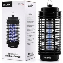 Uravas Store 4W - Siyah Kokusuz Taşınabilir LED Mavi Işıklı Sinek Öldürücü S24 Pro BX40