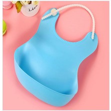 Uravas Store Çocuk Bebek Mama Önlüğü Dökülme Engelleyici Bükülebilir Mavi BX40