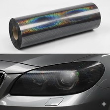 Uravas Store Petek Desenli 3D Colormatik Far Filmi Stop Folyosu 1MX30CM Koyu Siyah
